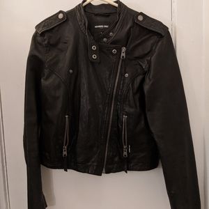 Members Only cropped-back Leather Jacket